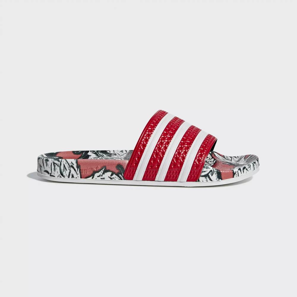 Adidas Adilette Chanclas Rojos Para Mujer (MX-16127)